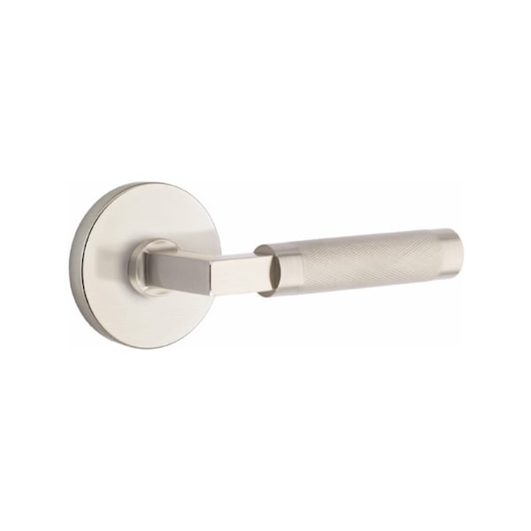Emtek L-Square Stem Knurled Lever Right Hand 2-3/8 in Backset Passage for 1-1/4 in to 2 in Door 5109US15.LSUS15.KNUS15.RH - main